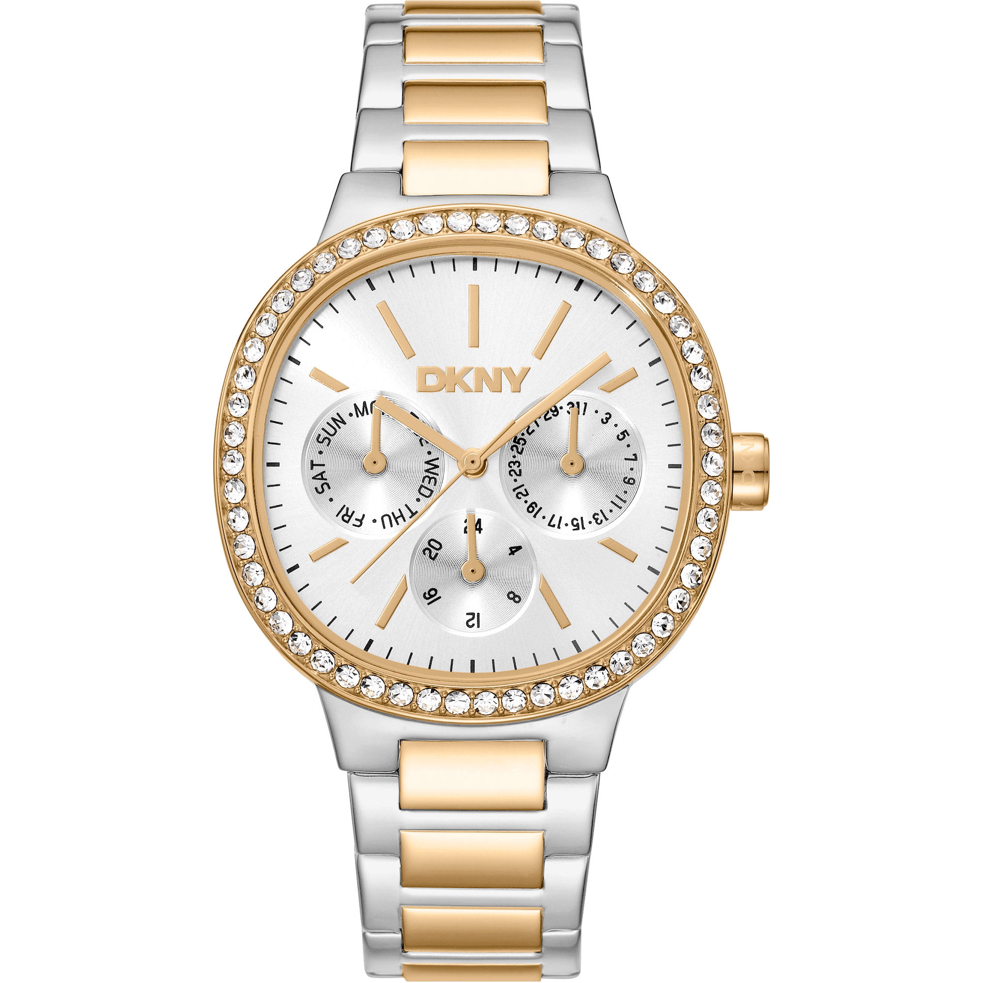 DKNY Dame Rustfrit Stål Sølv/Tofarvet Guld Ur DK1L084M0085 - Urma.dk