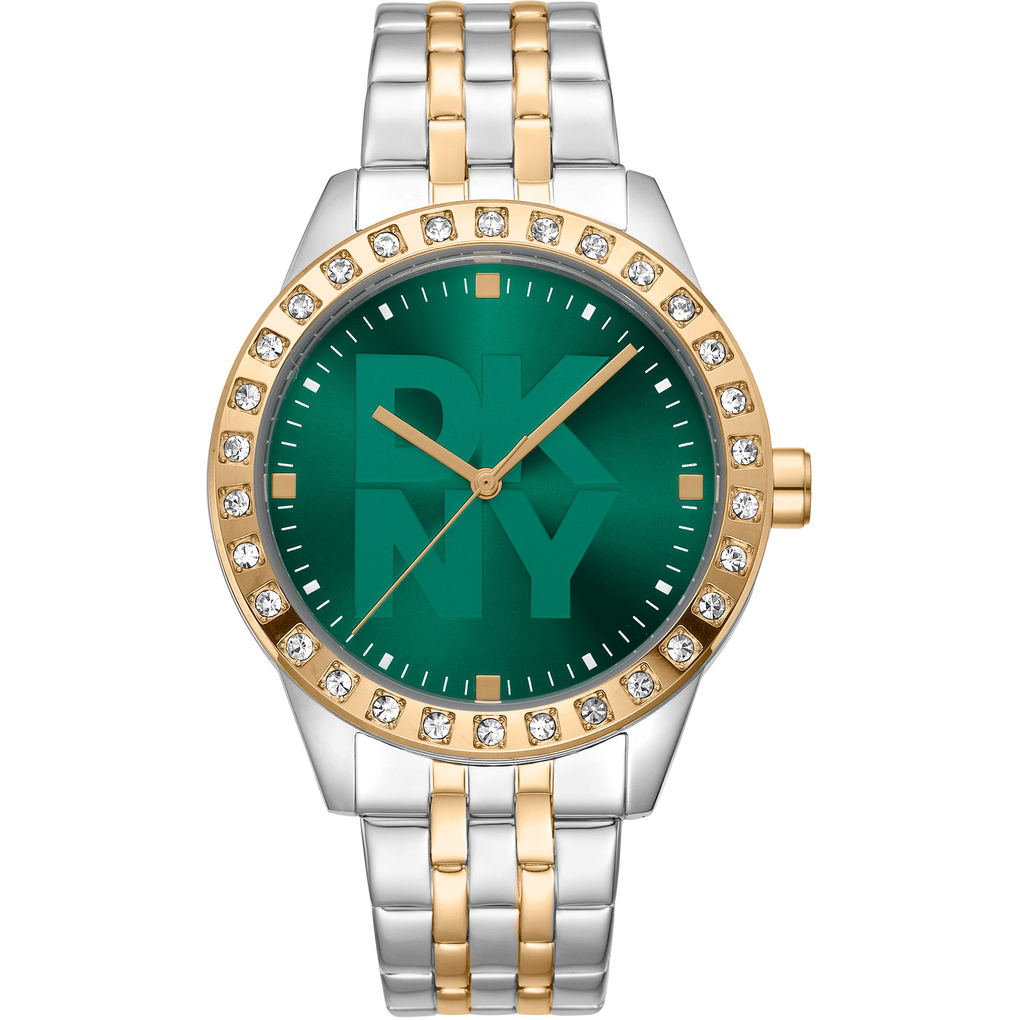 DKNY Dame Rustfrit Stål Sølv/Yellow Gold Grøn Ur DK1L059M0075 - Urma.dk