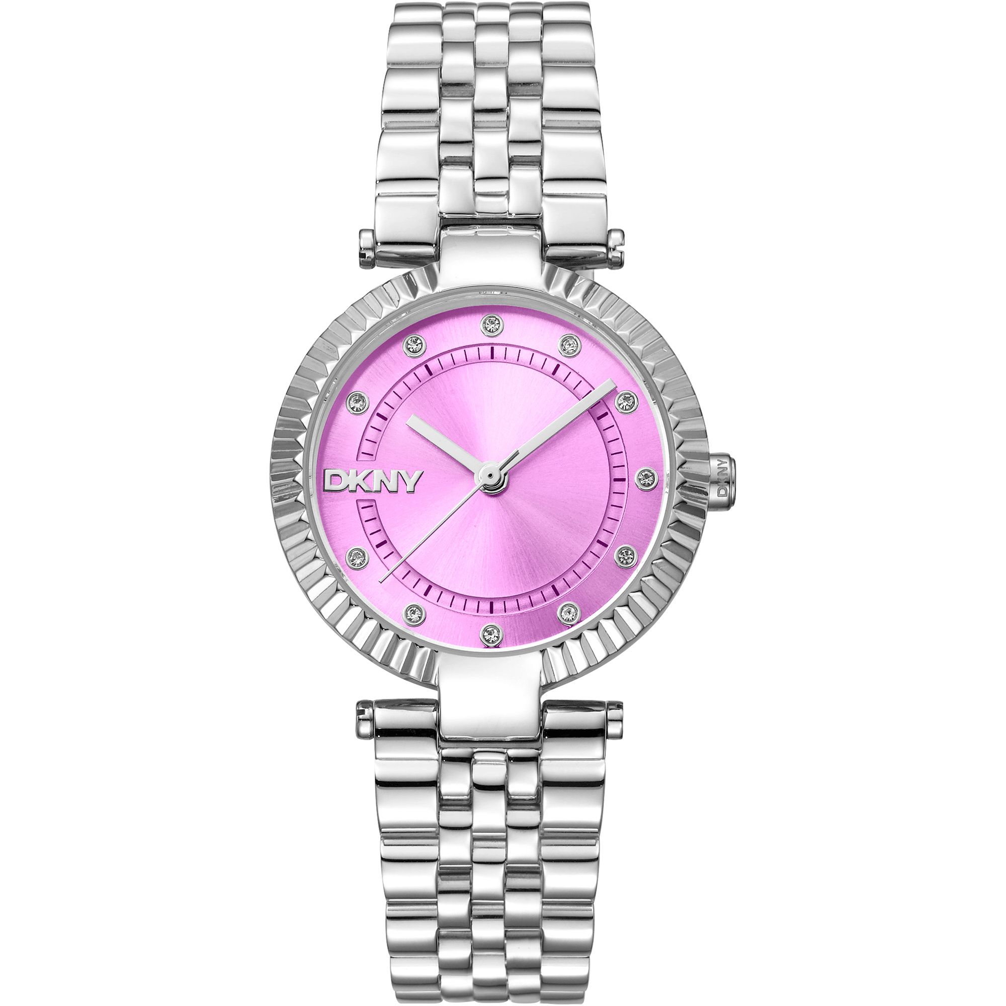 DKNY Dame Sølv Pink Ur DK1L042M0045 - Urma.dk