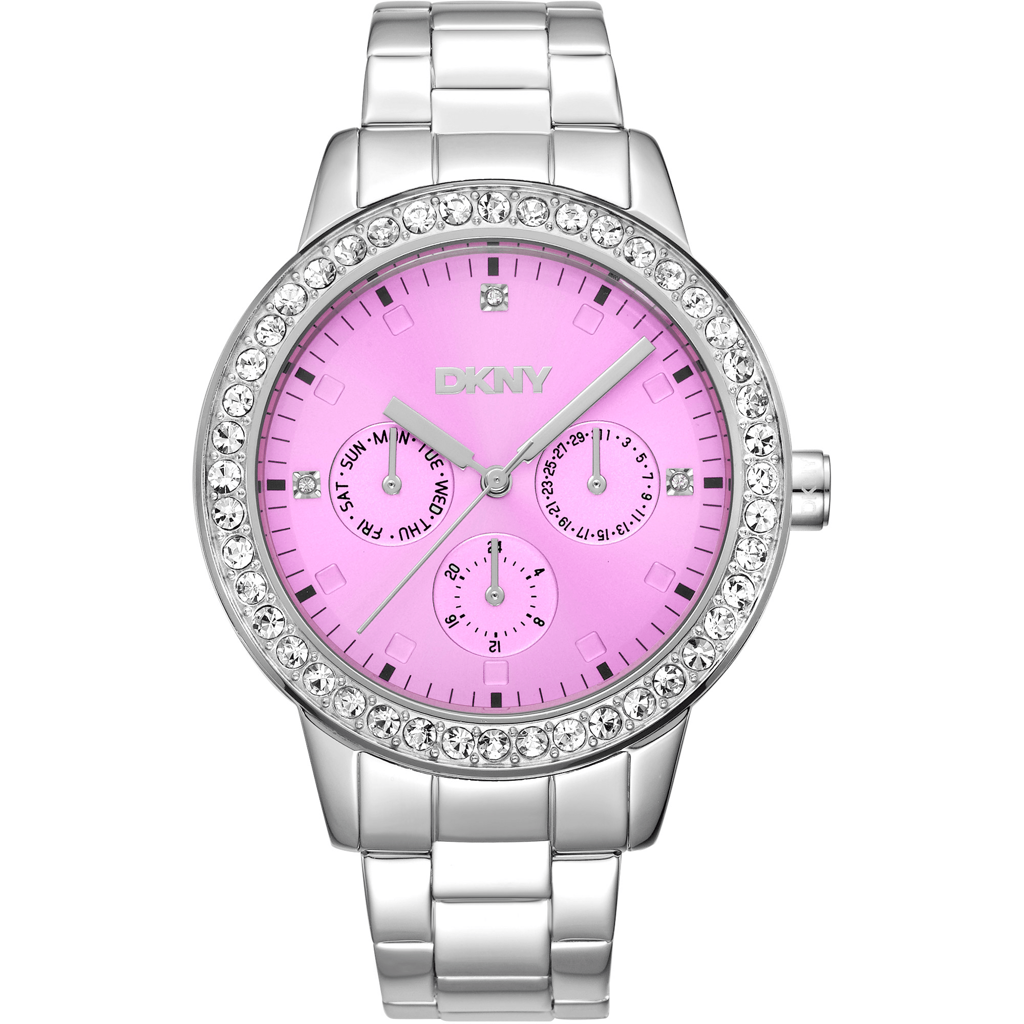 DKNY Dame Sølv Pink Ur DK1L055M0045 - Urma.dk