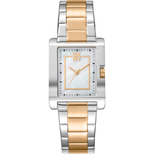 DKNY Dame Sølv/Guld Hvid Ur DK1L007M0085 - Urma.dk