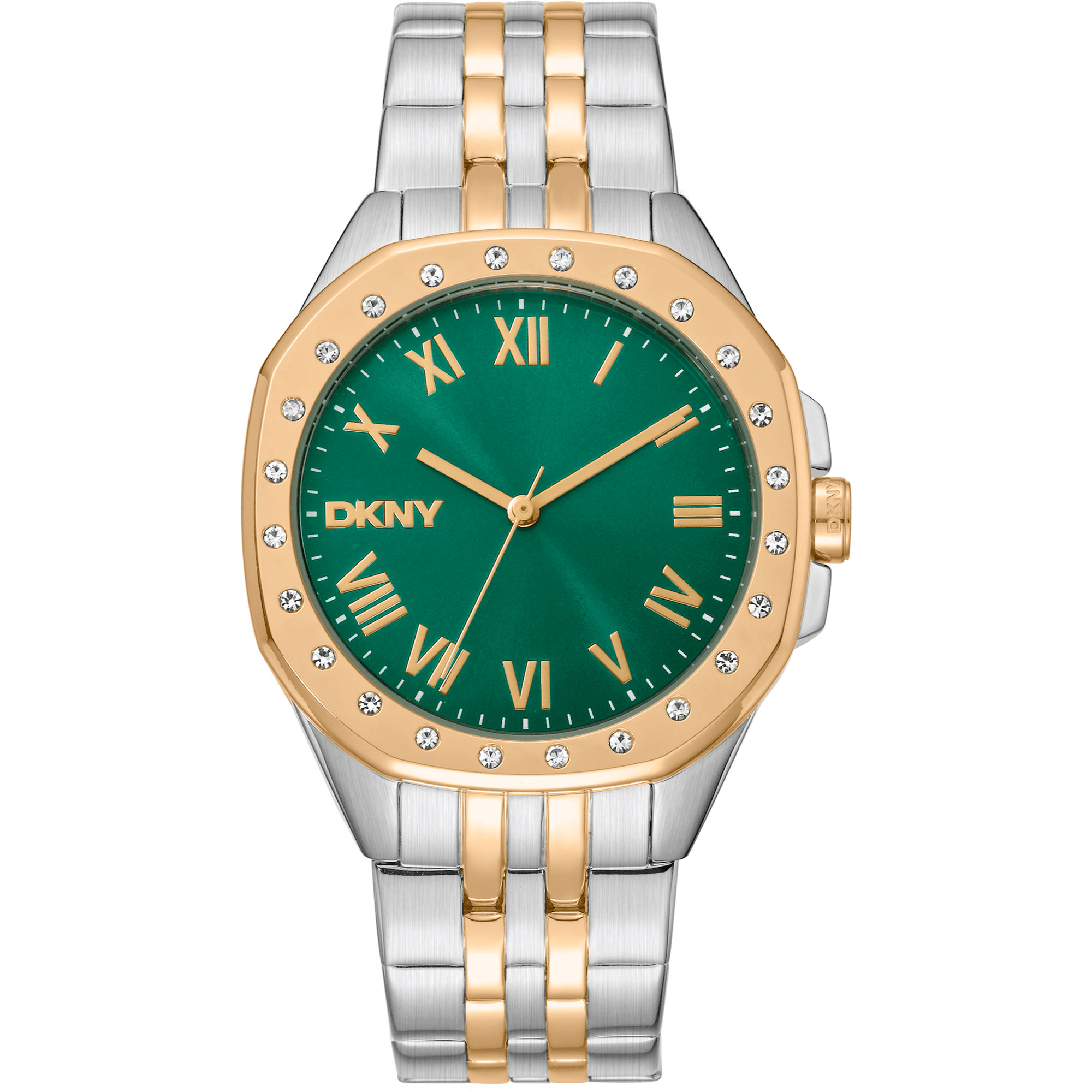 DKNY Dame Sølv/Guld Ur Grøn Skive DK1L011M0075 - Urma.dk