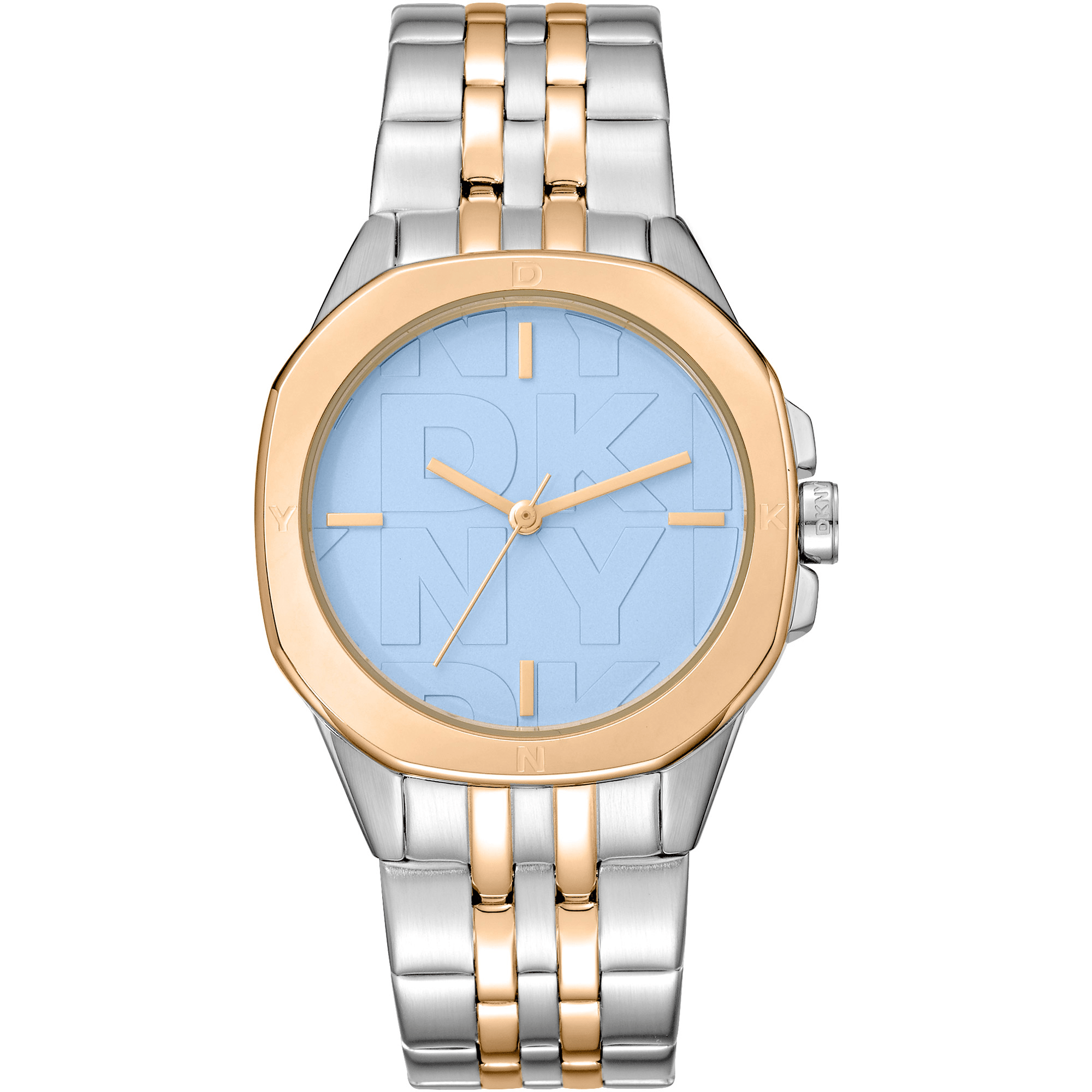 DKNY Dame Sølv/Guld Ur Lyseblå Skive DK1L012M0095 - Urma.dk