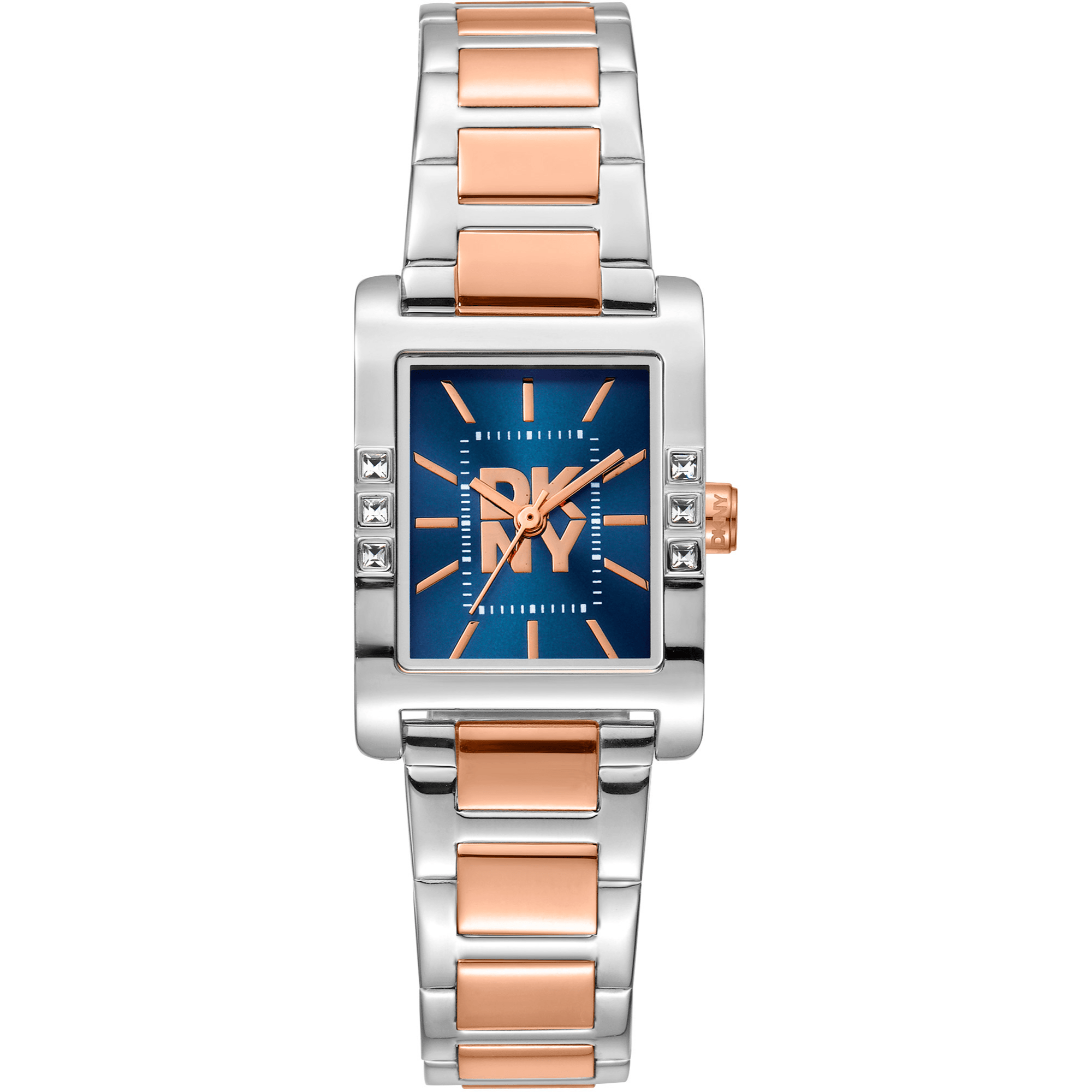 DKNY Dame Sølv/Rosaguld Blå Ur DK1L008M0095 - Urma.dk