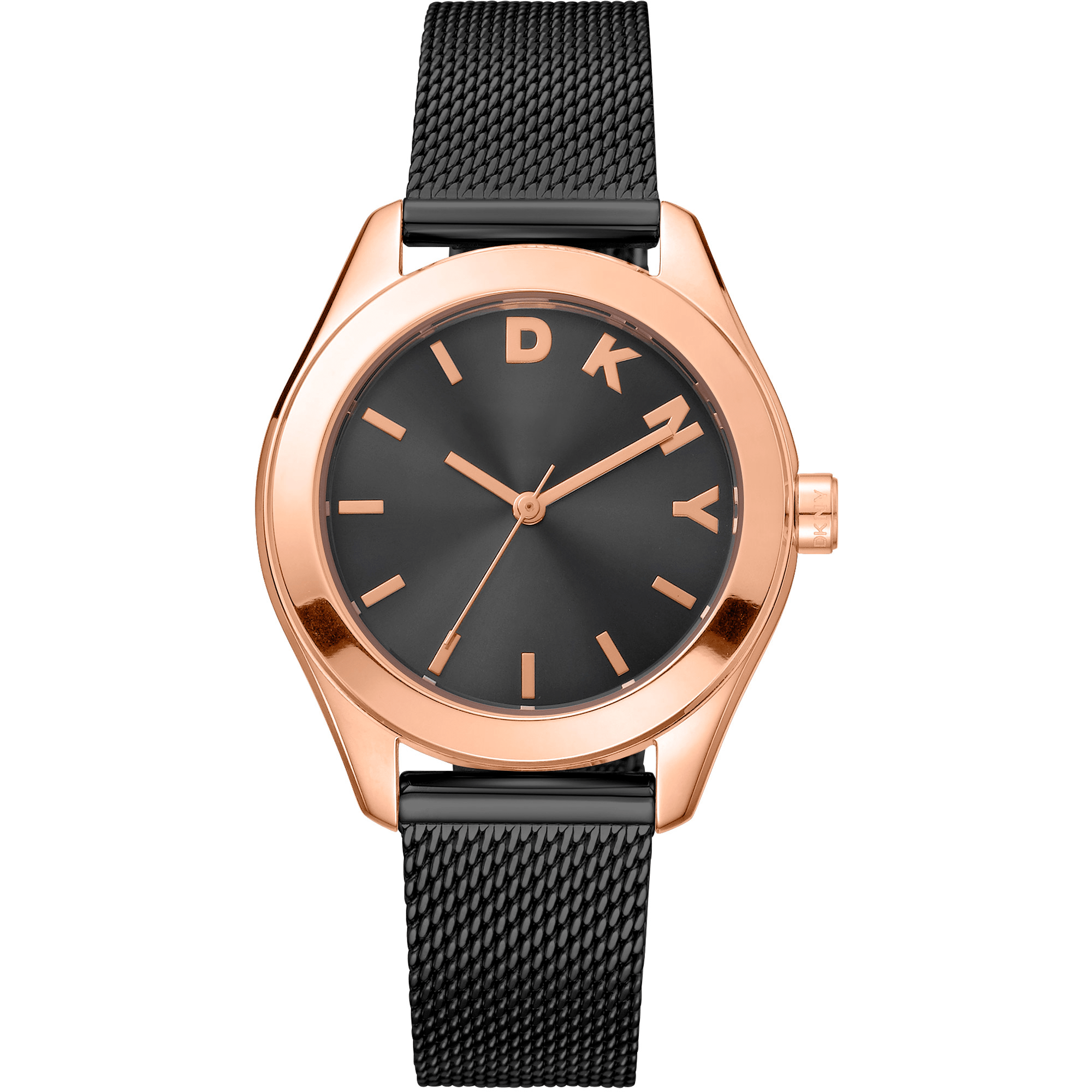DKNY Dame Sort/Rose Gold Ur DK1L032M0065 - Urma.dk