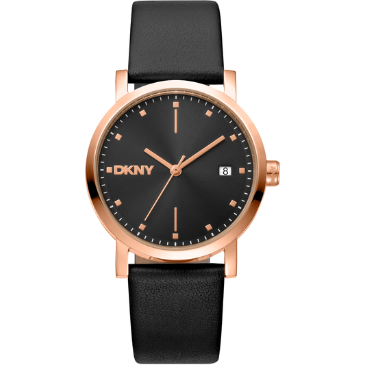 DKNY Dame Sort/Rose Gold Ur DK1L036L0035 - Urma.dk