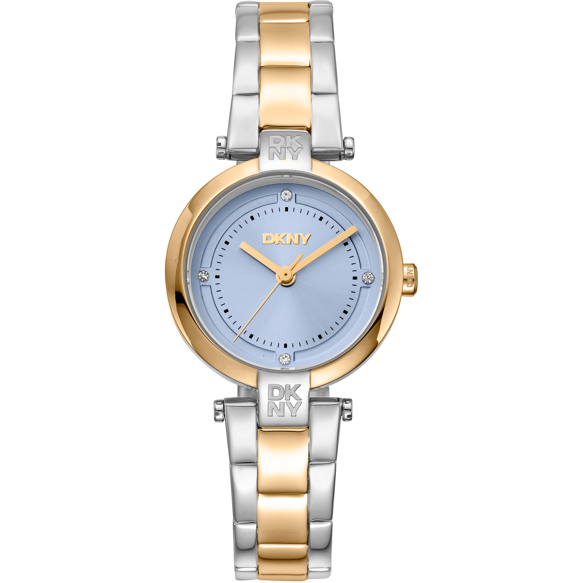 DKNY Dame To - tone Sølv Guld Blå Ur DK1L043M0085 - Urma.dk