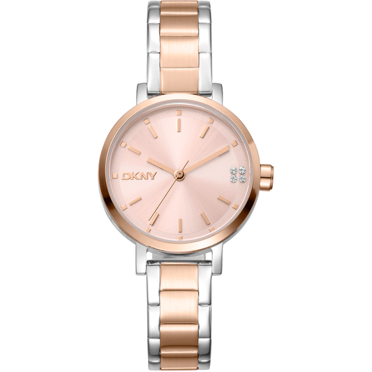 DKNY Dame To - tone Sølv Rosaguld Ur DK1L038M0095 - Urma.dk