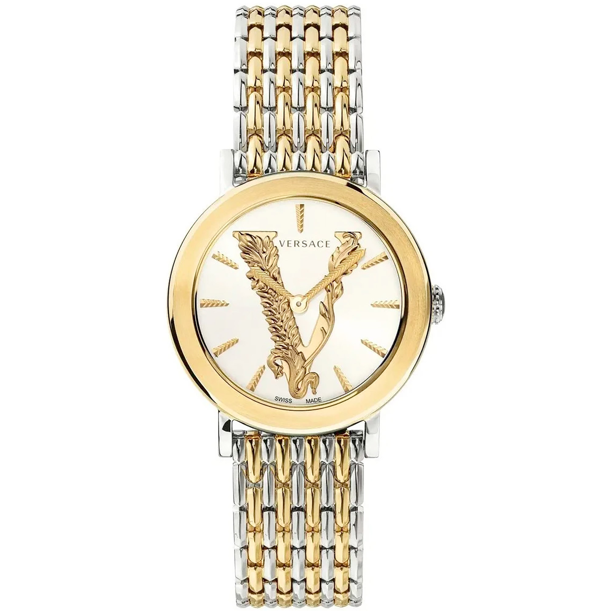 Versace Dame Rustfrit Stål Sølv & Guld Ur VERI00720