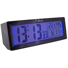 Bonett Vækkeure H:6cm B:15cm Dato, Temperatur, Snooze, Lys, BIB L30531
