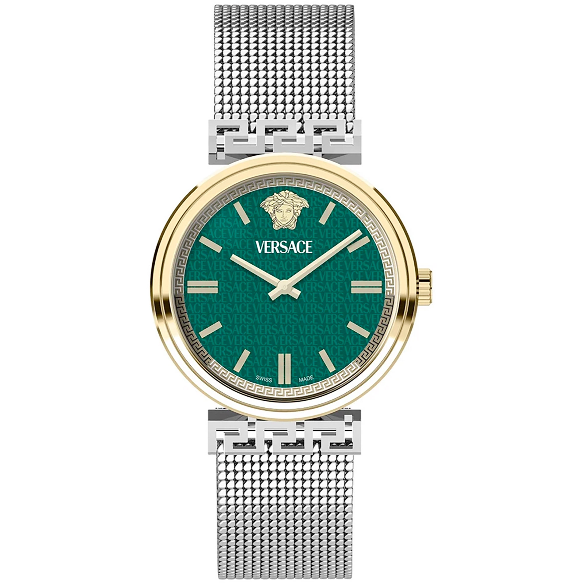 Versace Dame Rustfrit Stål Guld Grøn Ur VETCA0524