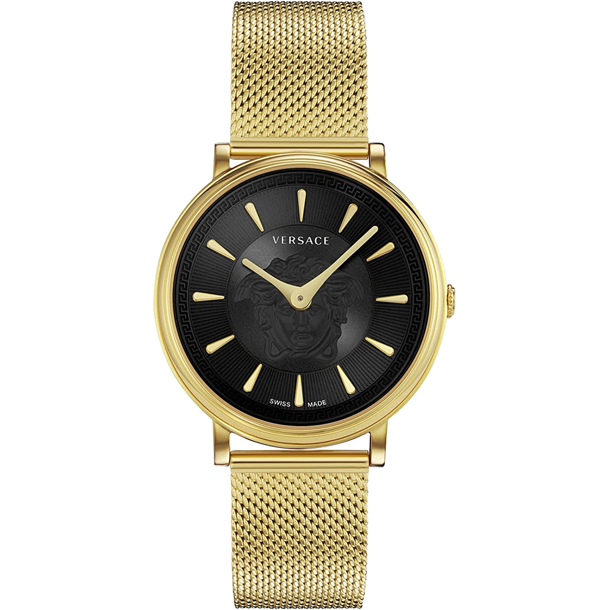 Versace Dame Rustfrit Stål Guldfarvet Sort Stål Ur VE8102119