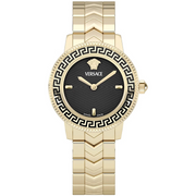 Versace Dame Rustfrit Stål Guld Sort Ur VEUCA0824