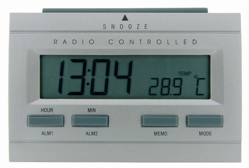 Digital radiostyret vækkeur.