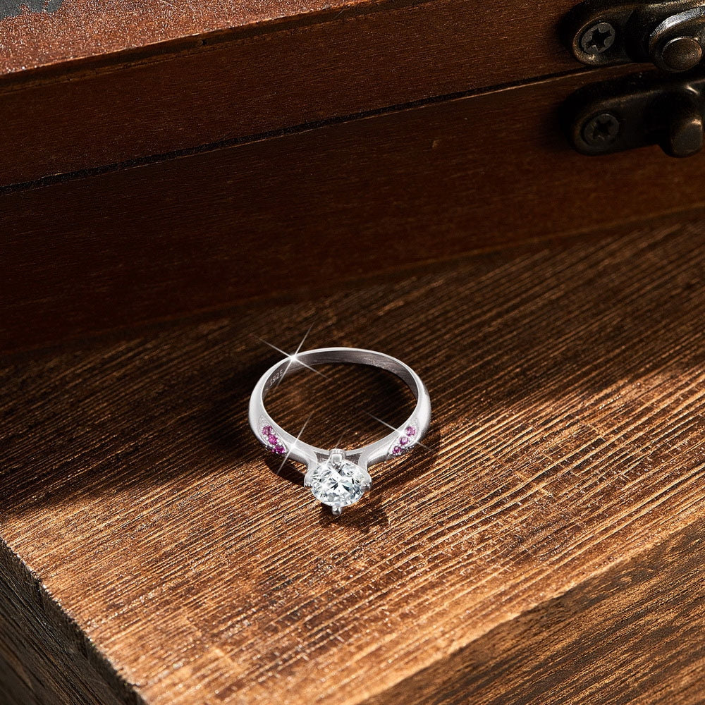 Sølv ring med zirconia sten