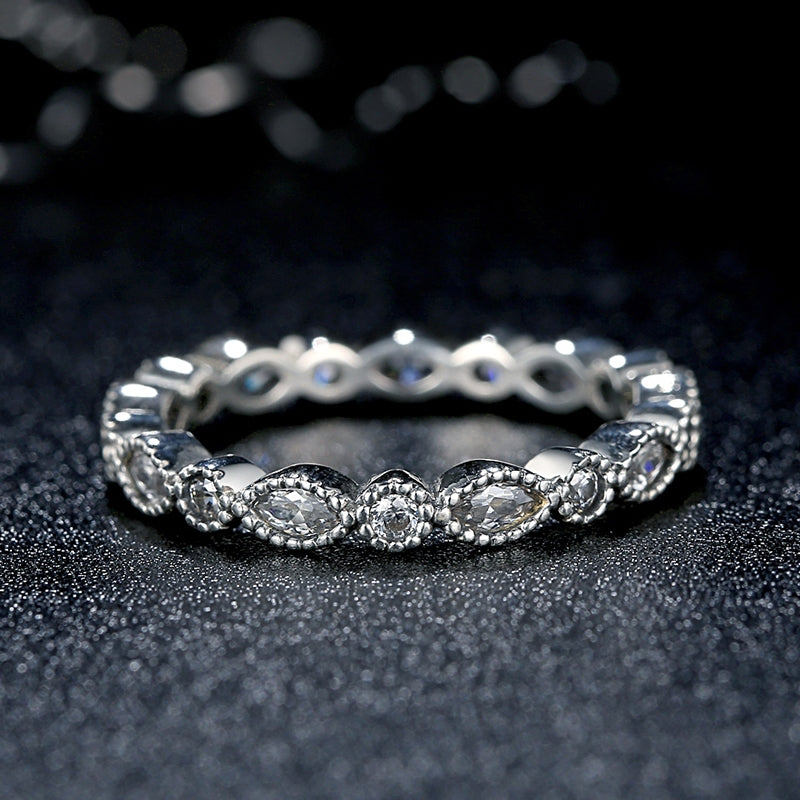 Sølv ring med zirconia sten