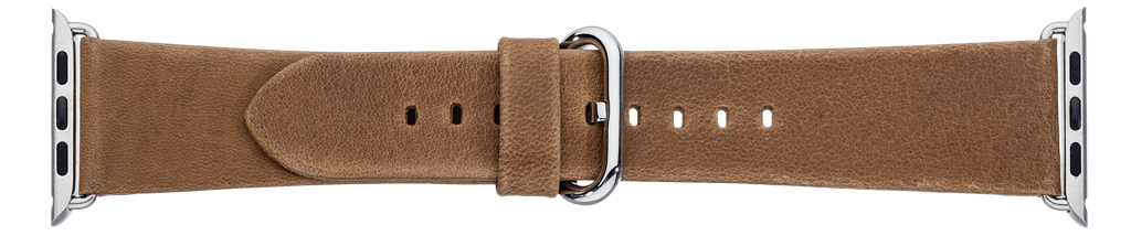 Brun læderrem til iWatch.