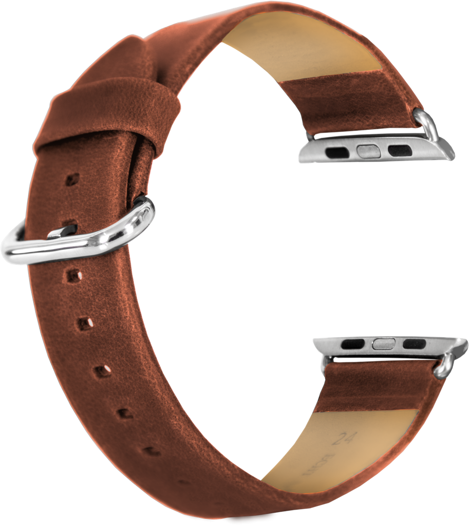 Brun læderrem til iWatch.