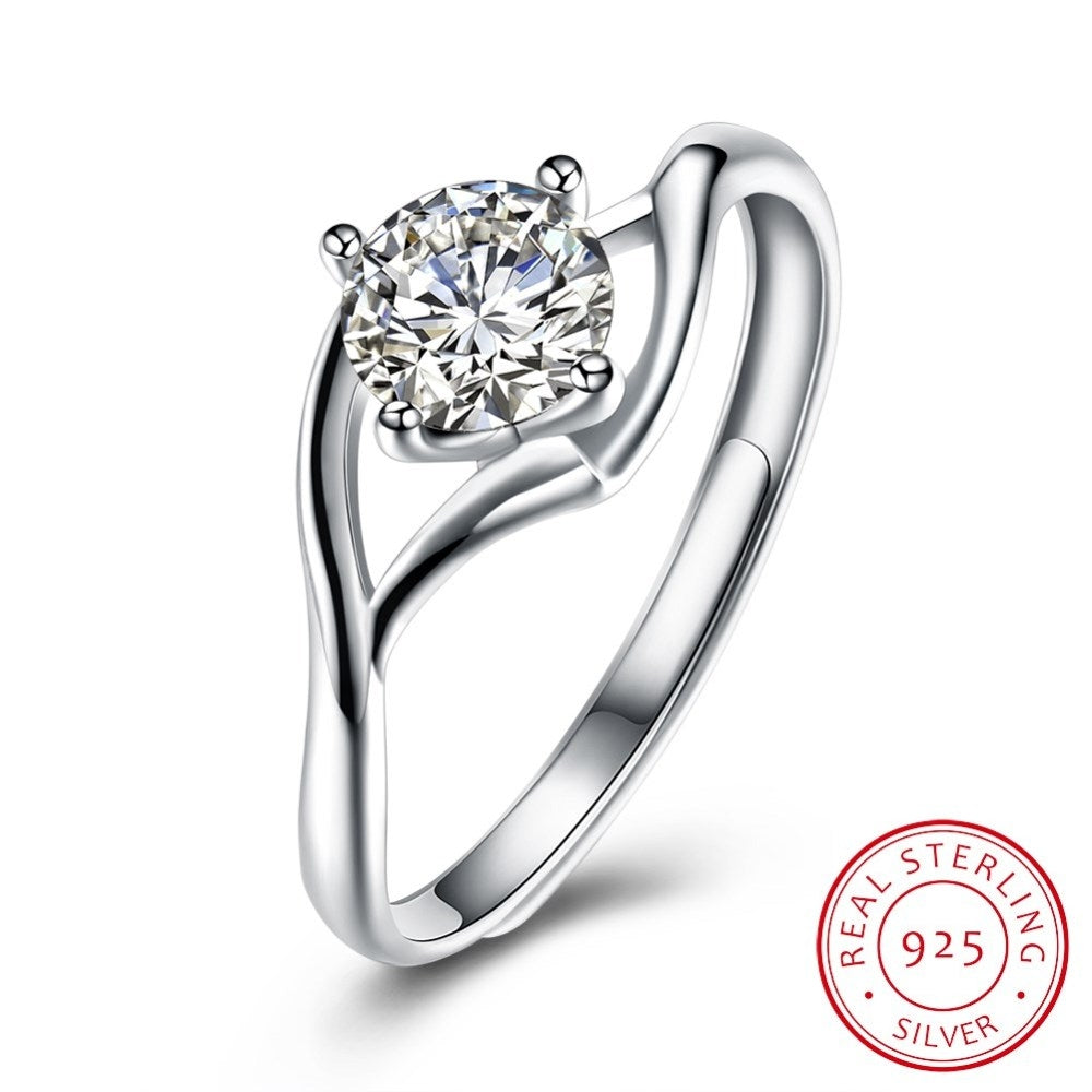 Sølv ring med zirconia sten