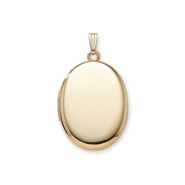 Medaljon m. 14kt. påvalset guld. Inkl. kæde