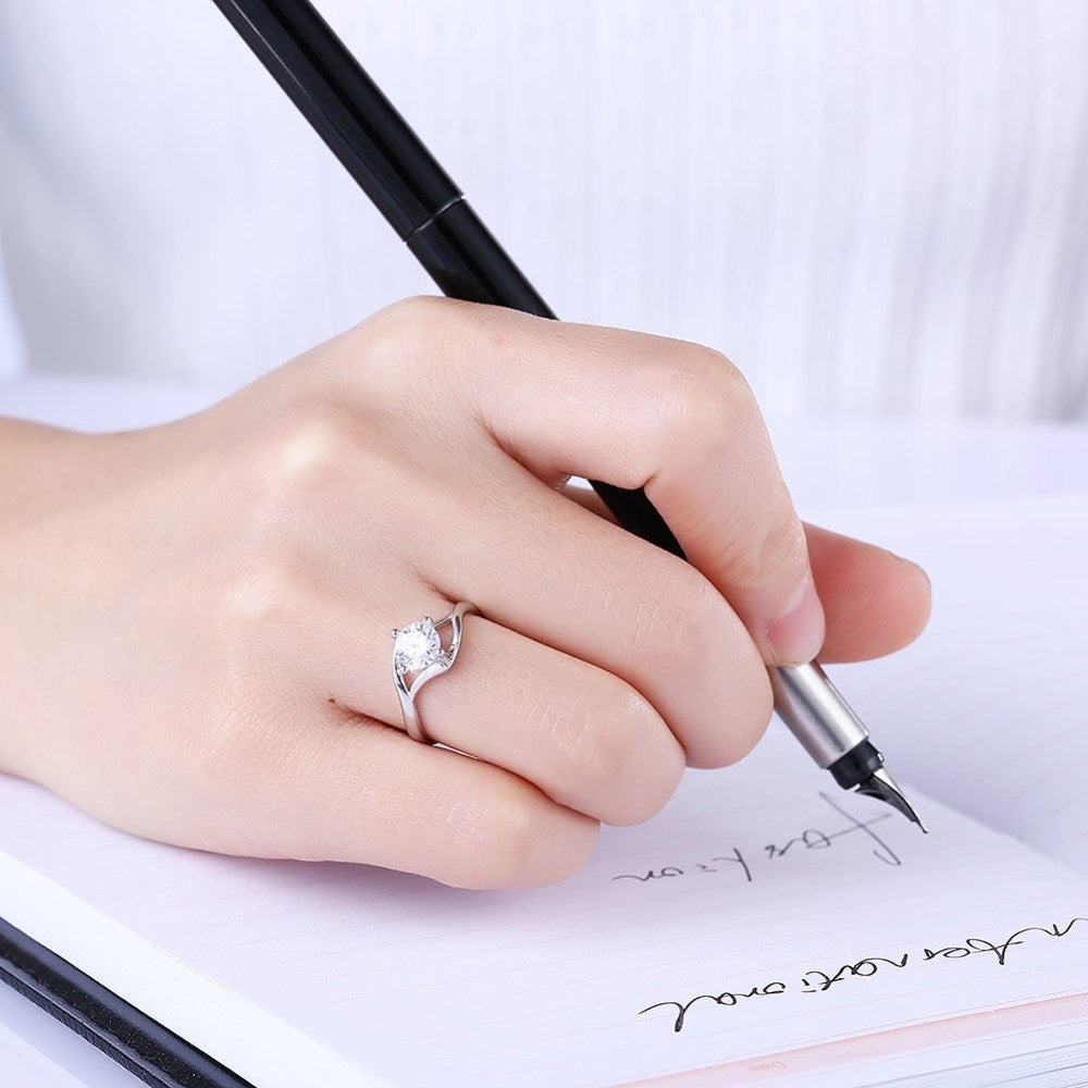 Sølv ring med zirconia sten