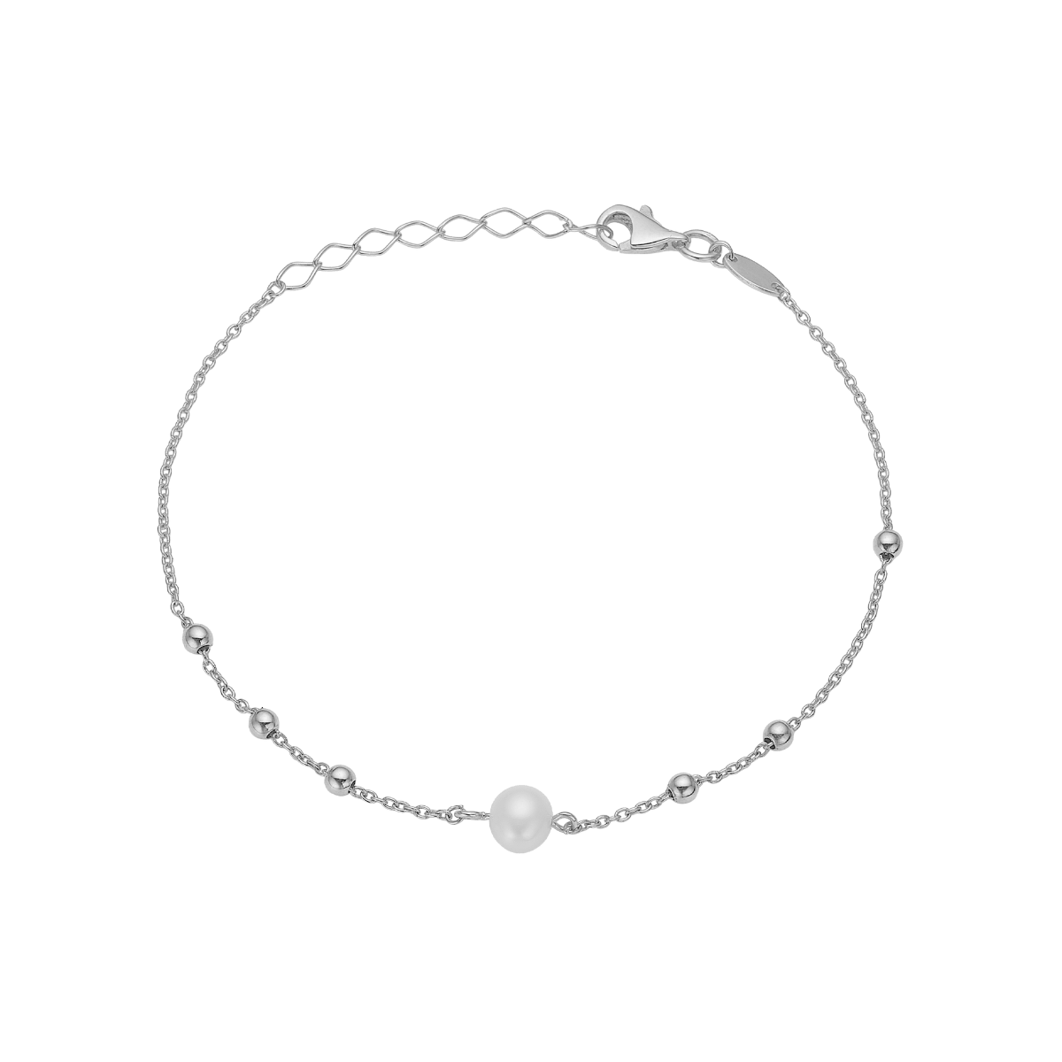 Ferskvands perle armbånd, 20cm, sølv - Urma.dk