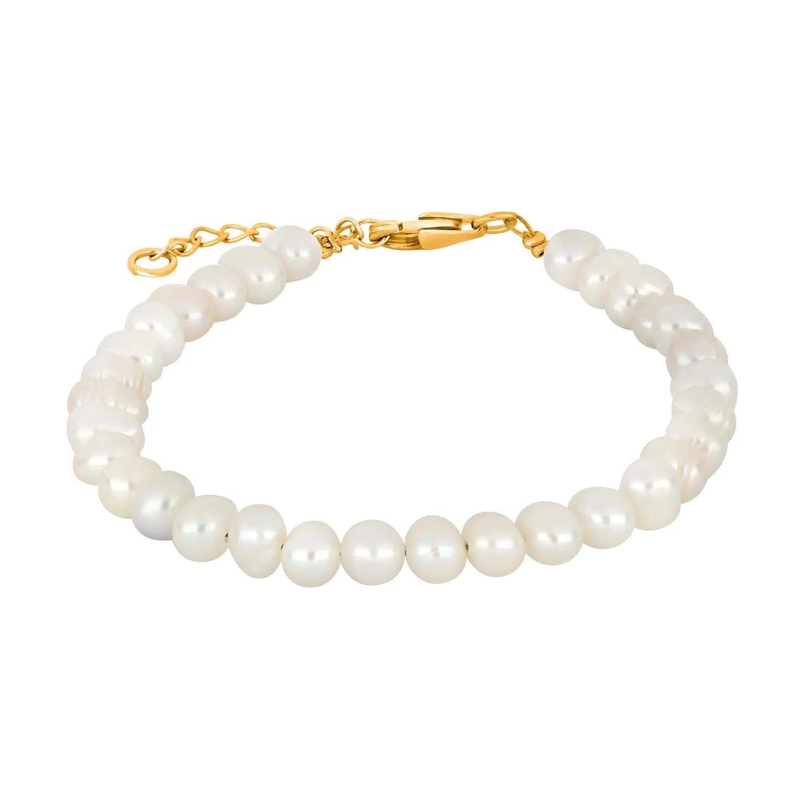Ferskvandsperlearmbånd m/rhod. forg. lås 4 mm - Urma.dk