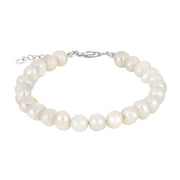 Ferskvandsperlearmbånd m/rhod. sølv lås 6 mm - Urma.dk