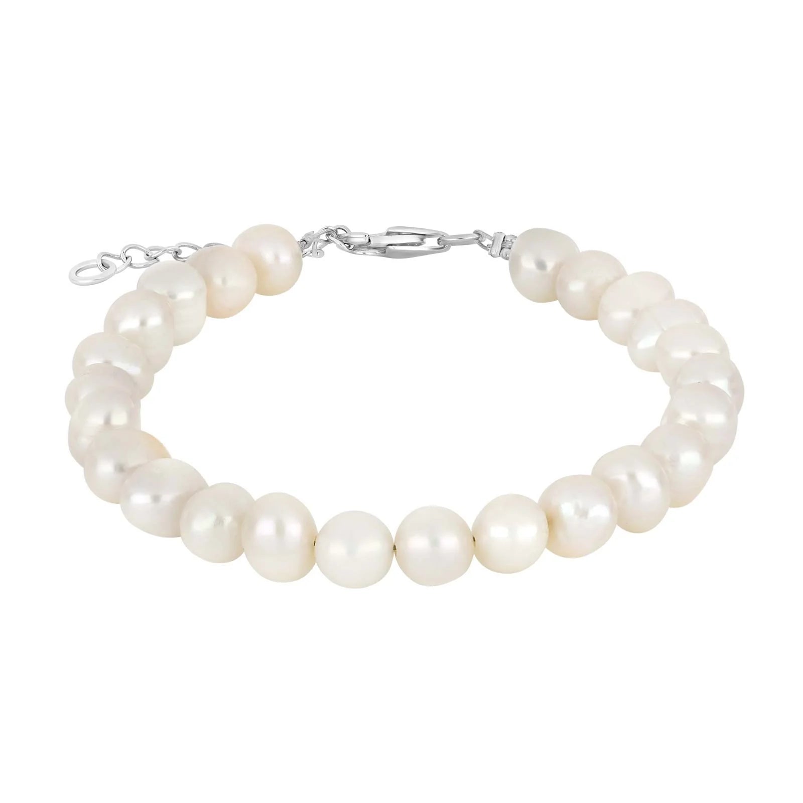 Ferskvandsperlearmbånd m/rhod. sølv lås 6 mm - Urma.dk