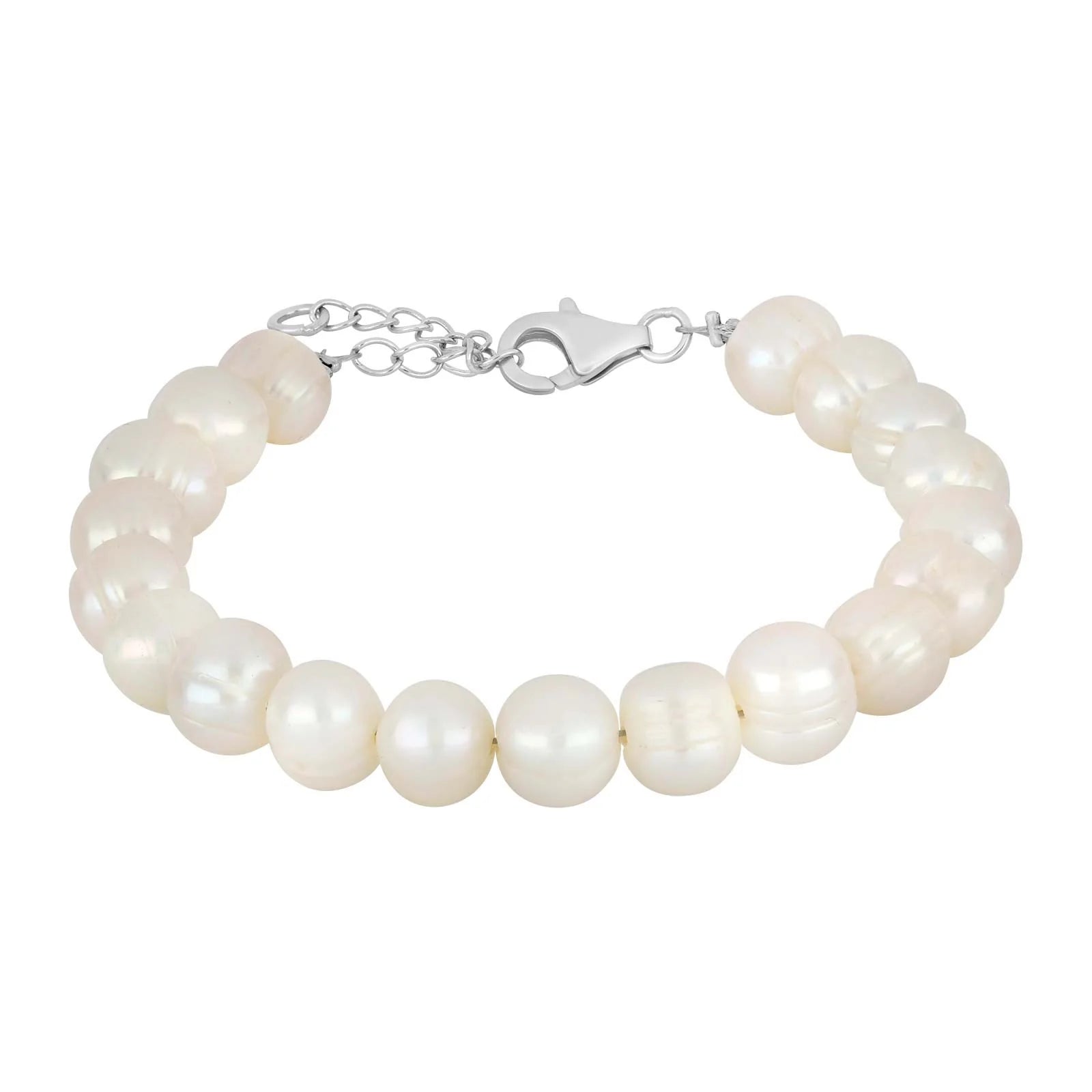 Ferskvandsperlearmbånd m/rhod. sølv lås 8 mm - Urma.dk