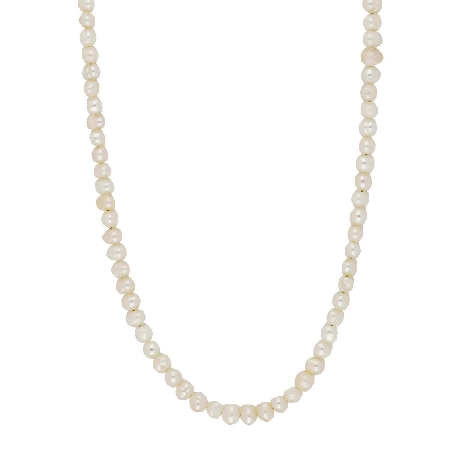 Ferskvandsperlekæde m/rhod. forg. lås 4 mm - Urma.dk