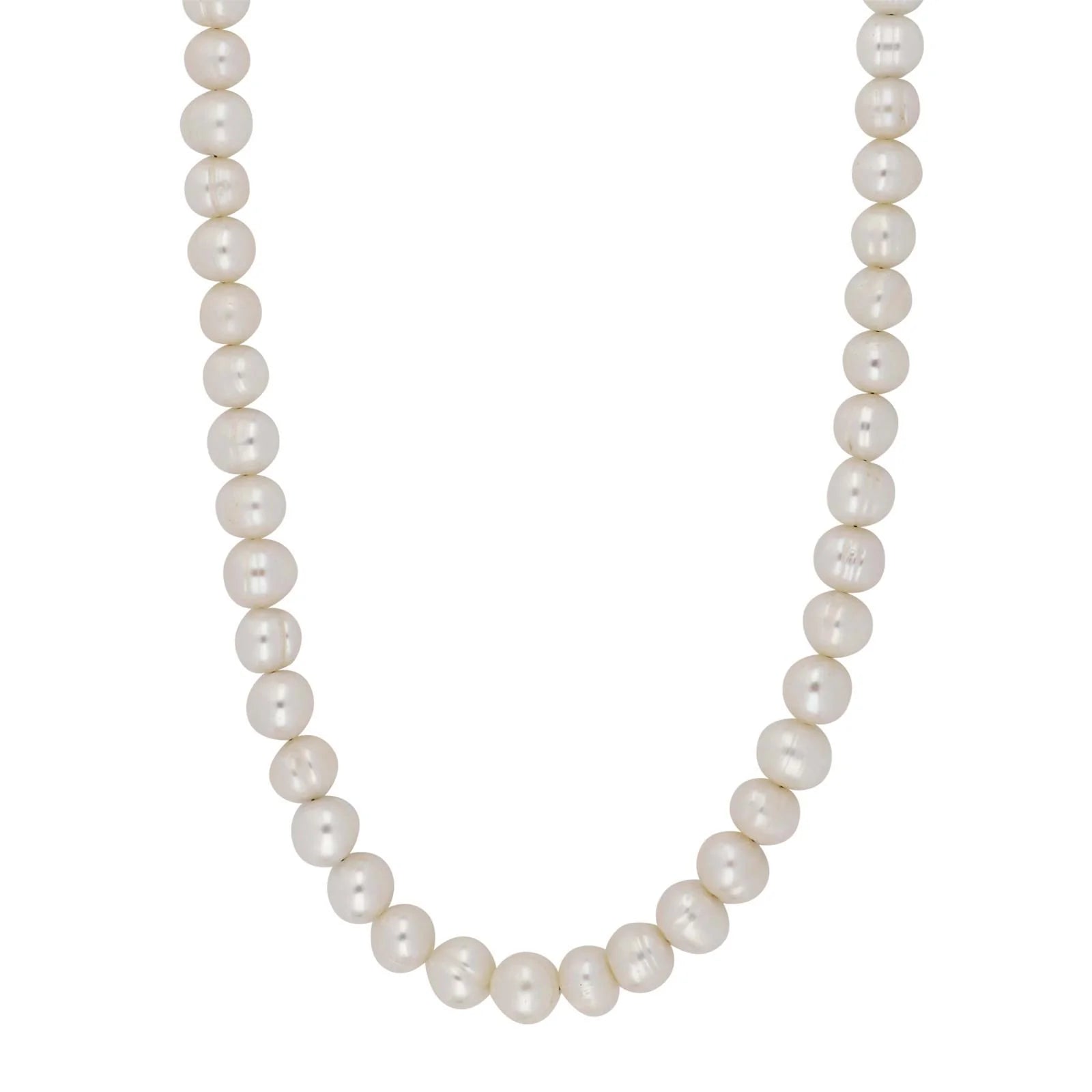 Ferskvandsperlekæde m/rhod. forg. lås 8 mm - Urma.dk