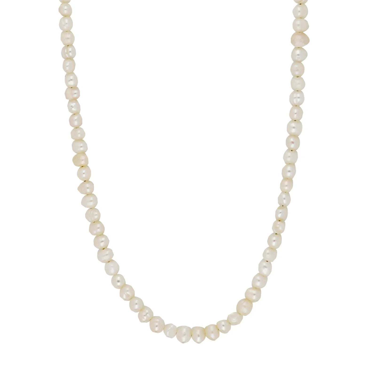 Ferskvandsperlekæde m/rhod. sølv lås 4 mm - Urma.dk