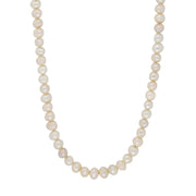 Ferskvandsperlekæde m/rhod. sølv lås 6 mm - Urma.dk