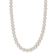 Ferskvandsperlekæde m/rhod. sølv lås 8 mm - Urma.dk