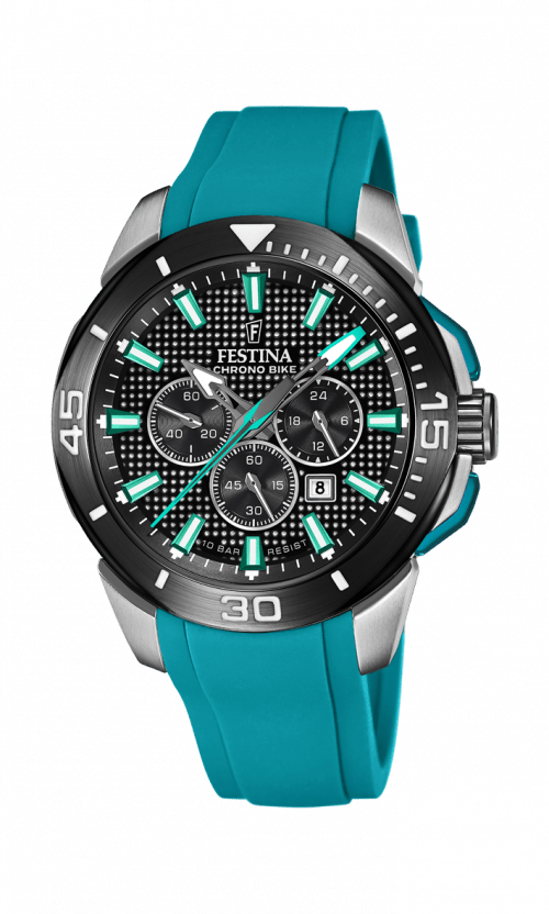 Festina Chrono Bike med turkis gummirem F20642/3 - Urma.dk