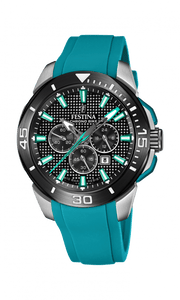 Festina Chrono Bike med turkis gummirem F20642/3 - Urma.dk