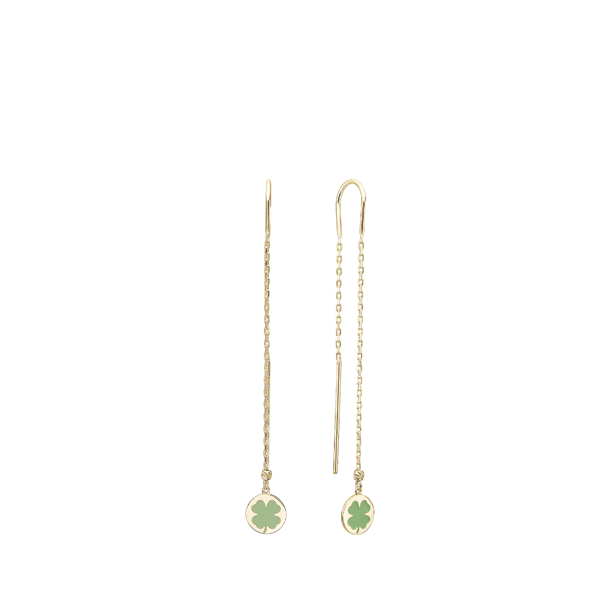 Firkløver hænger ørering forg sølv - Urma.dk