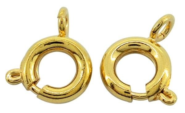 Fjederring i forgyldt sterling sølv 7 mm - Urma.dk