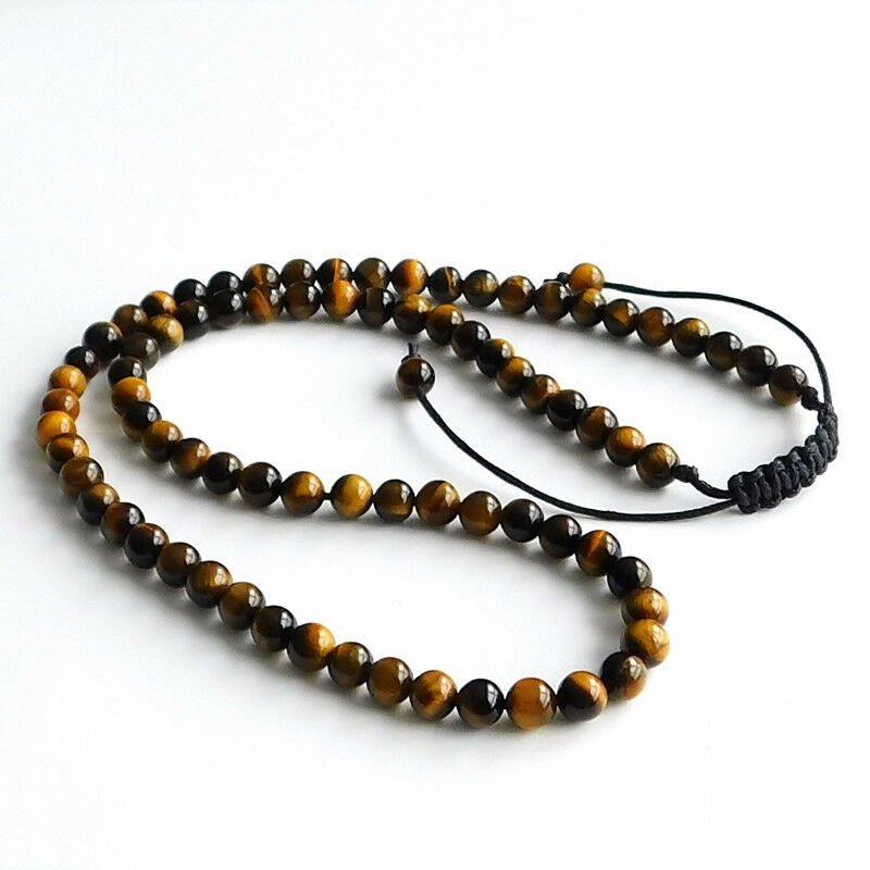 Flettet halskæde med Tigerøje - Urma.dk
