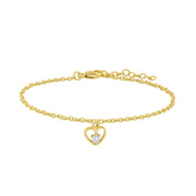 Forg. silver bracelet heart w/cz - Urma.dk