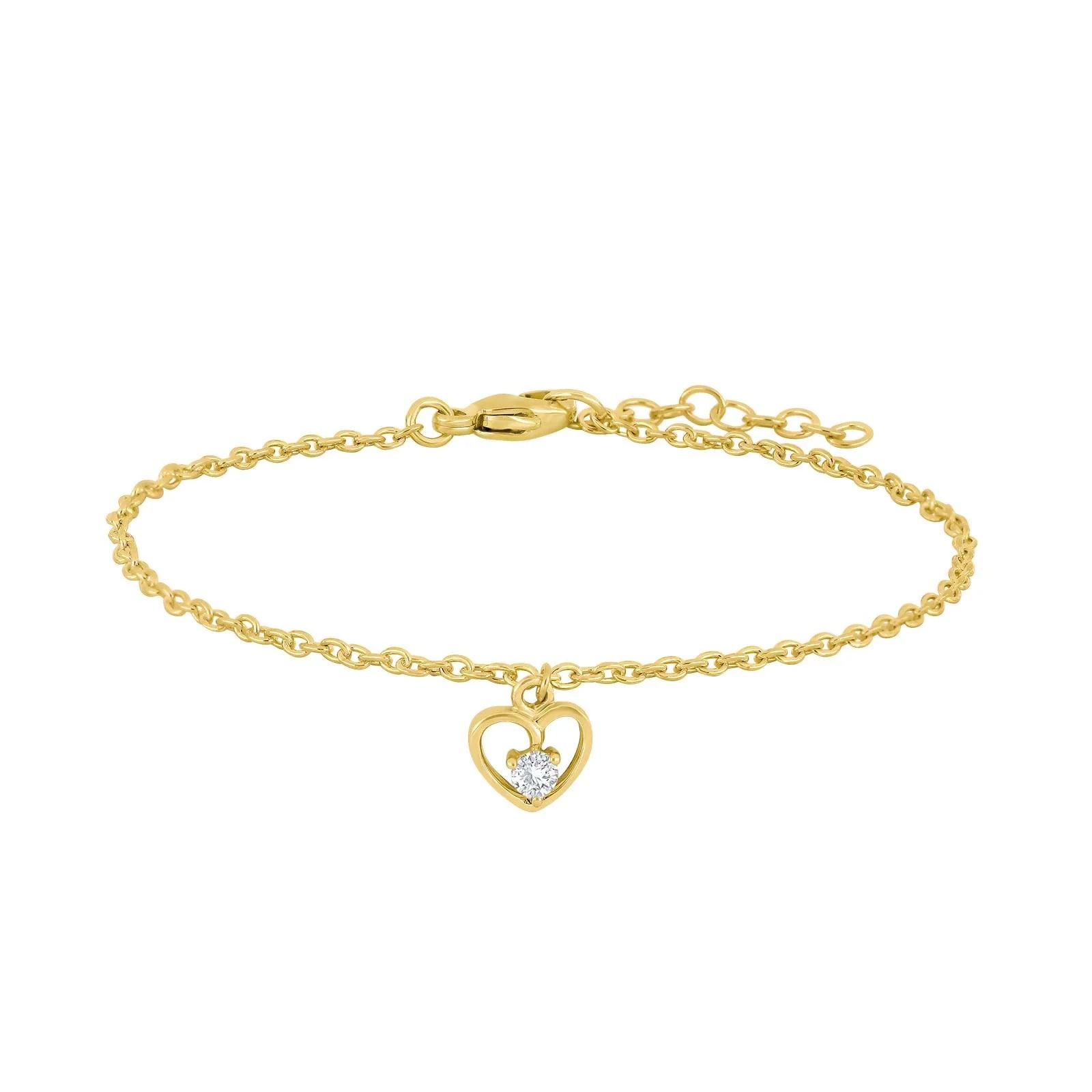 Forg. silver bracelet heart w/cz - Urma.dk