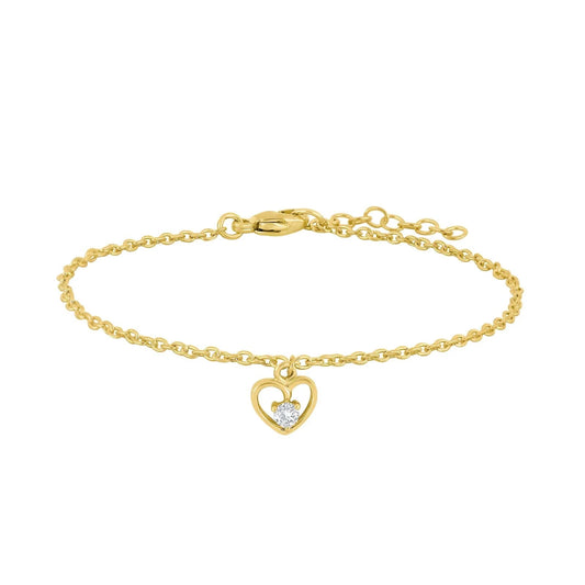 Forg. silver bracelet heart w/cz - Urma.dk