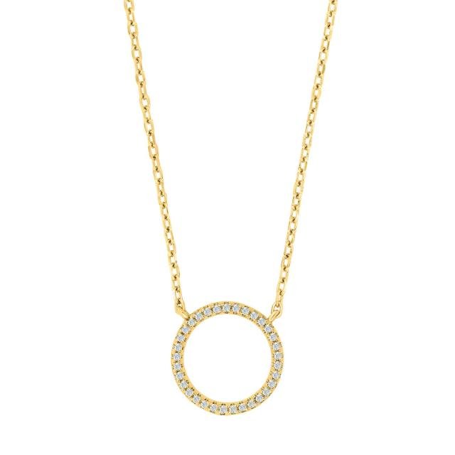 Forg sølv cirkel vedhæng ANNANOR m/ kæde - Urma.dk