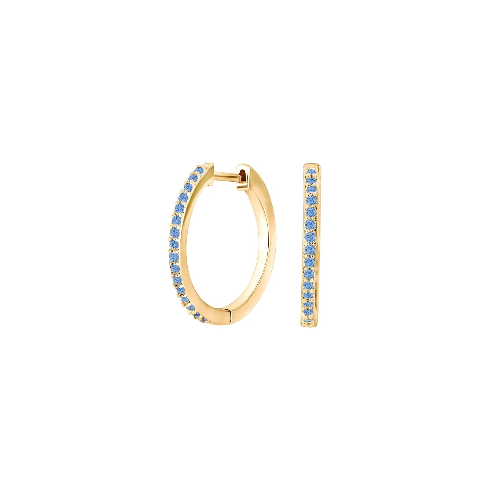 Forg. sølv creoler lyseblå cz JANENOR 18mm - Urma.dk