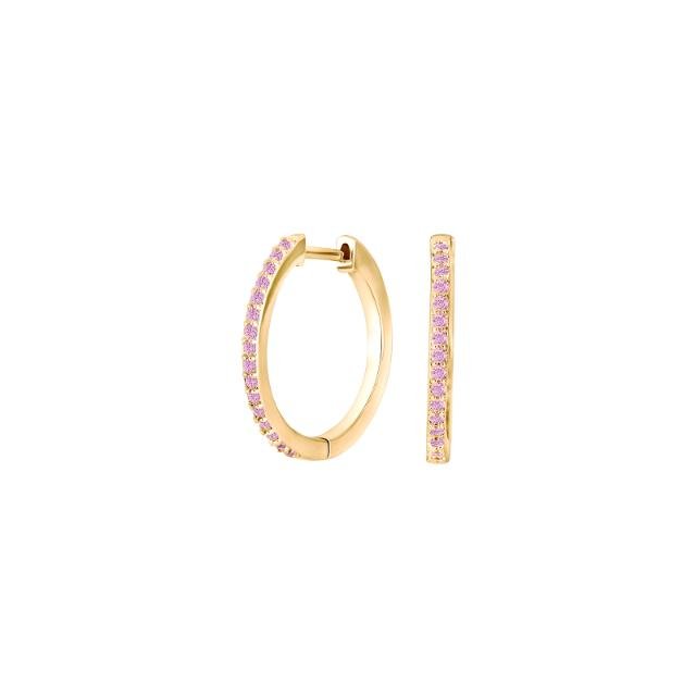 Forg. sølv creoler lyserød cz JANENOR 18mm - Urma.dk