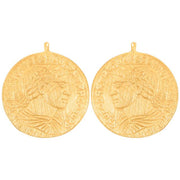 Forg. sølv mat system - vedhæng mønt 23x23mm - par - Urma.dk