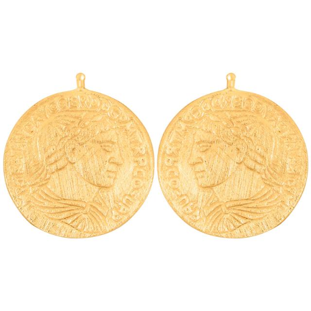 Forg. sølv mat system - vedhæng mønt 23x23mm - par - Urma.dk