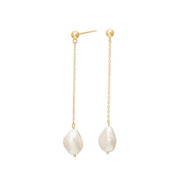 Forg. sølv ørehænger kæde BAROQUE52 ferskv. 60mm - Urma.dk