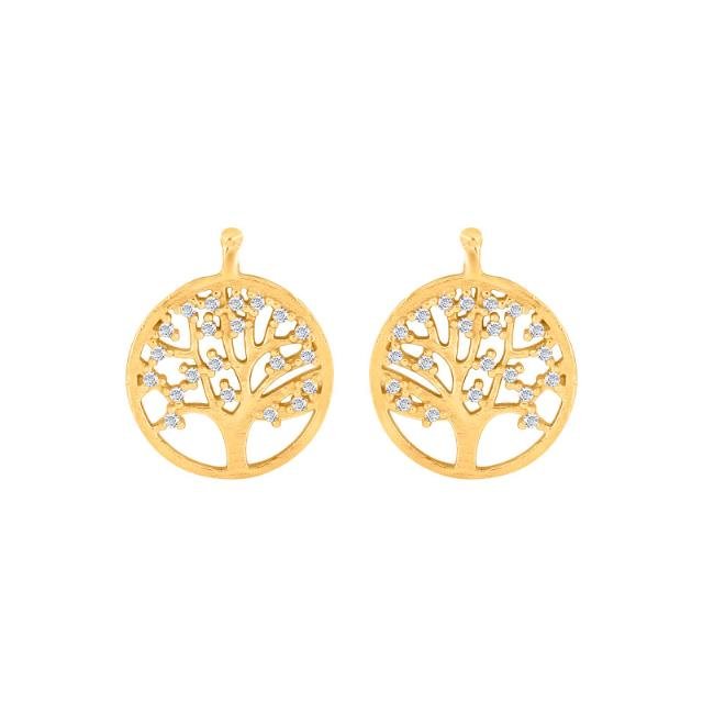 Forg. sølv system - vedhæng livets træ m/cz - par - Urma.dk